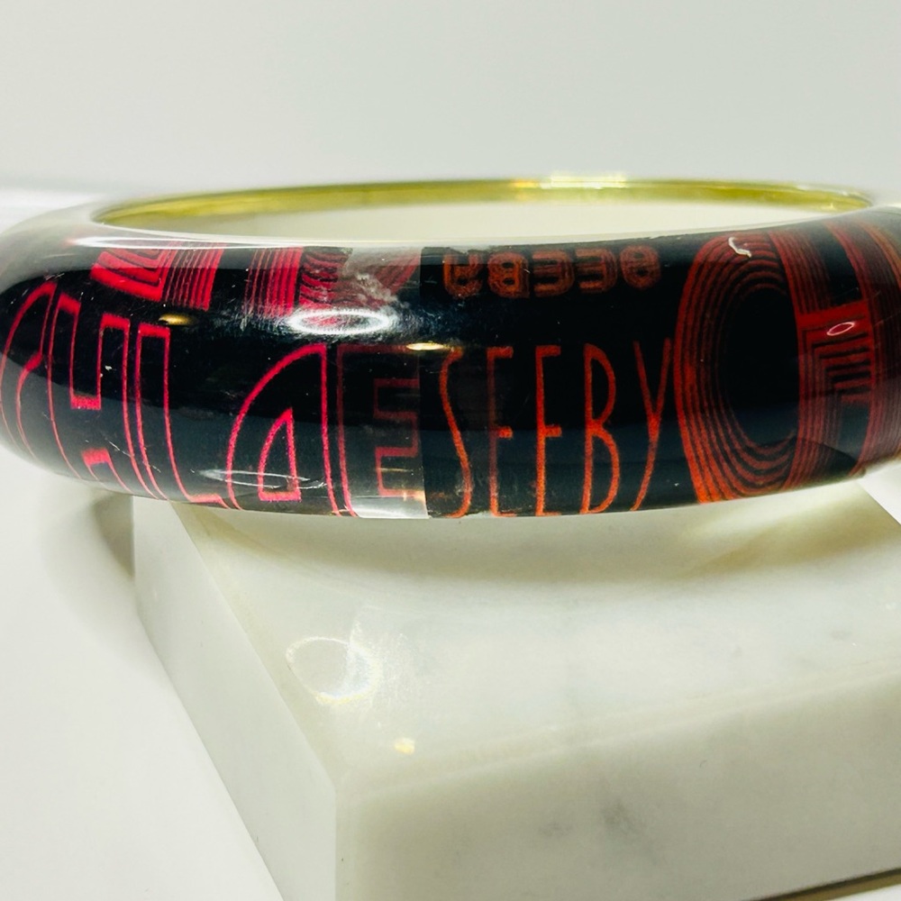 See by Chloe Lucite Bangle Bracelet #E421. Size 8 multicolor Logo - Picture 4 of 10